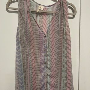 Pastel Aztec light tunic tank